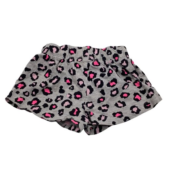 Free Style Toddler Girls Leopard Print Shorts 3T Gray Pink Cotton Elastic Waist - Picture 2 of 8